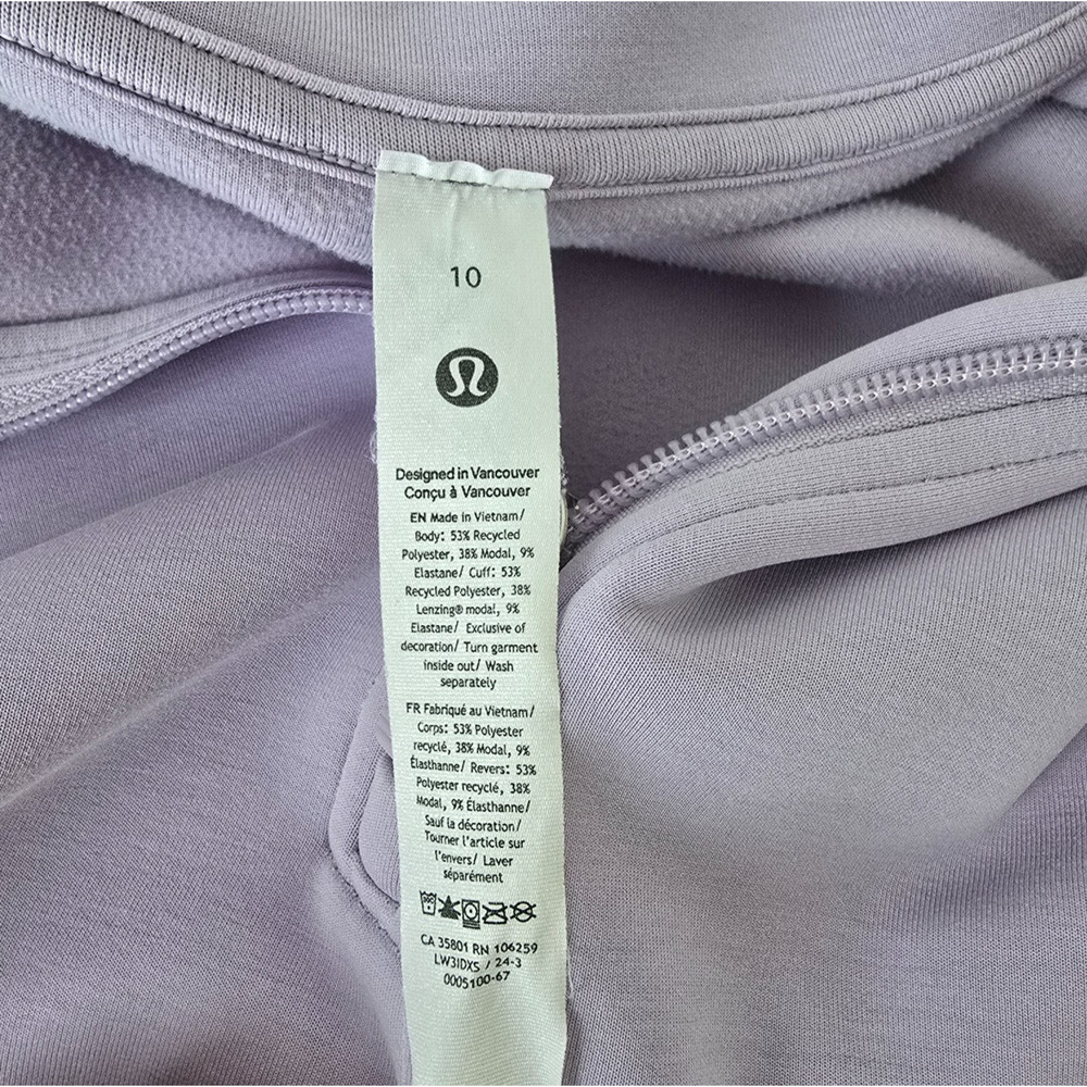 Lululemon Cropped Half Zip Women's 14 Lavender Purple - Picture 3 of 12